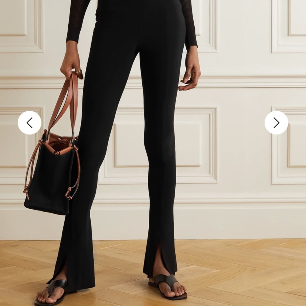 Norma Kamali spat-stretch jersey flared leggings